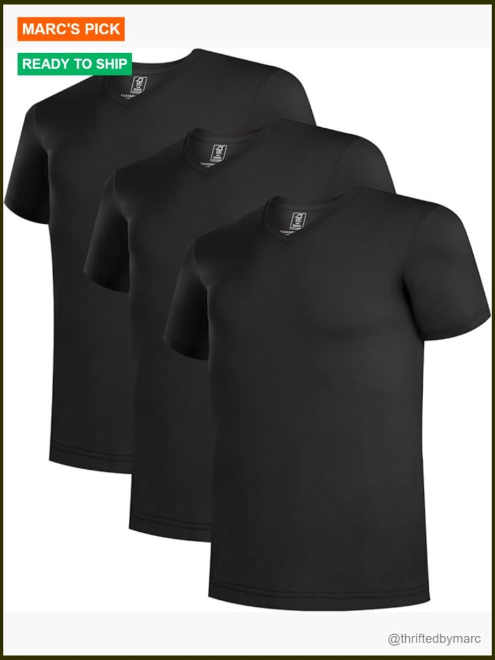 Men's Slim Fit V-Neck Undershirts 3-Pack, Moisture Wicking, Bamboo Rayon